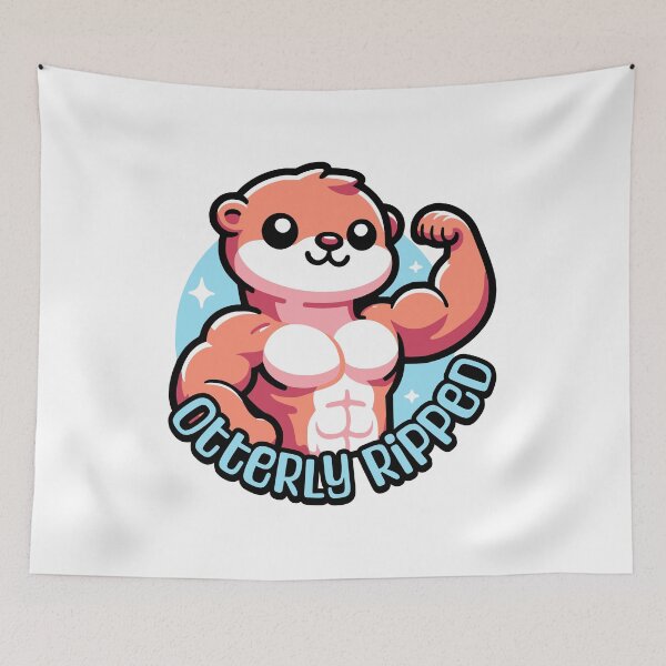 Item preview, Otterly Ripped! Cute Muscular Otter Pun designed and sold by PMCreative.