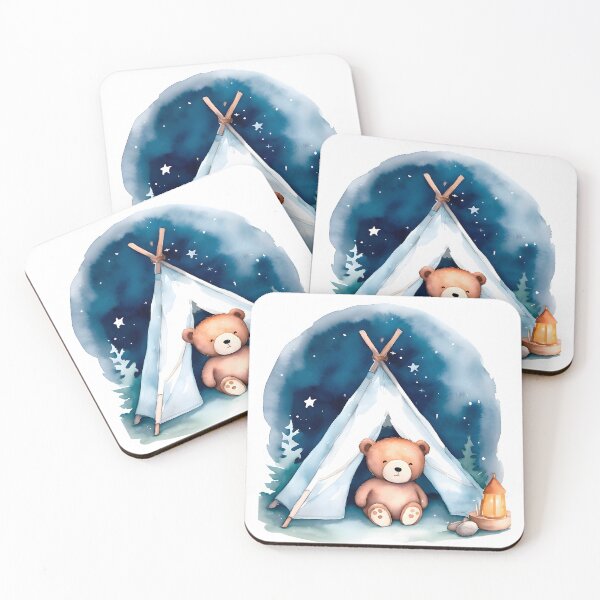 Item preview, Camping Teddy Bear Adventure, Camplife  Watercolor Camper  designed and sold by URBANBADA.