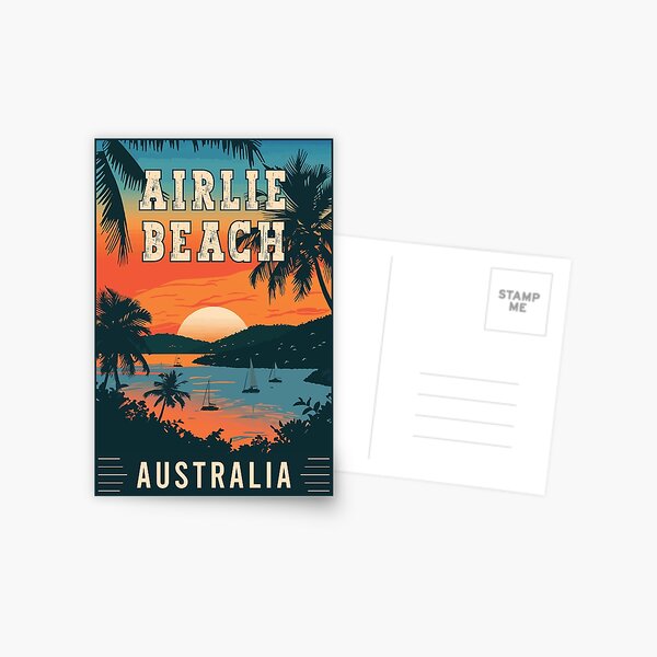 Item preview, Discover Tropical Paradise in Airlie Beach Australia - Vintage Travel Art designed and sold by turtlestart.