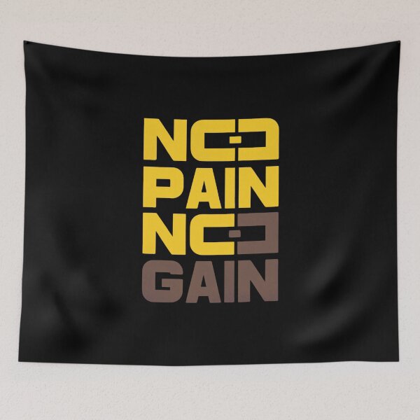 Item preview, No pain, no gain | brown and yellow designed and sold by Weknes.