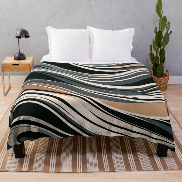 Item preview, Retro Liquid Swirl Abstract Pattern Black And Cream Colour designed and sold by Haji  Kamora.