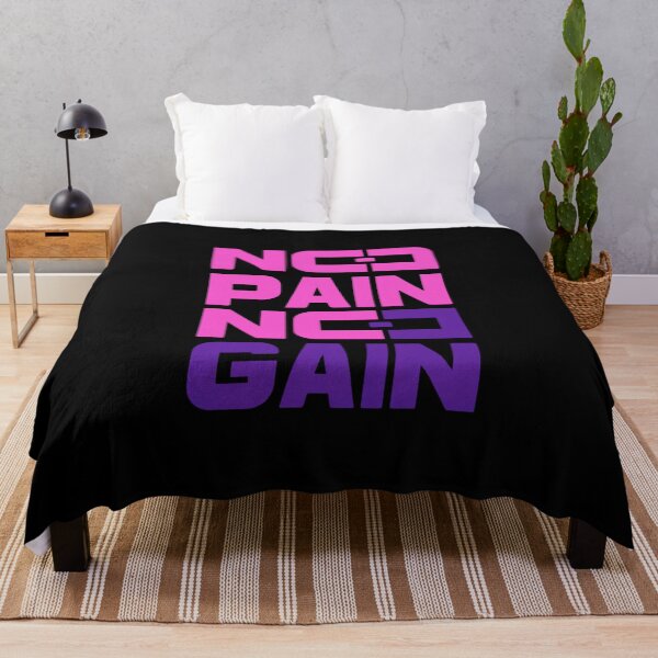 Item preview, No pain, no gain | pink and purple designed and sold by Weknes.