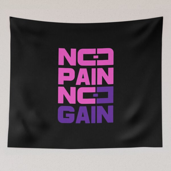 Item preview, No pain, no gain | pink and purple designed and sold by Weknes.
