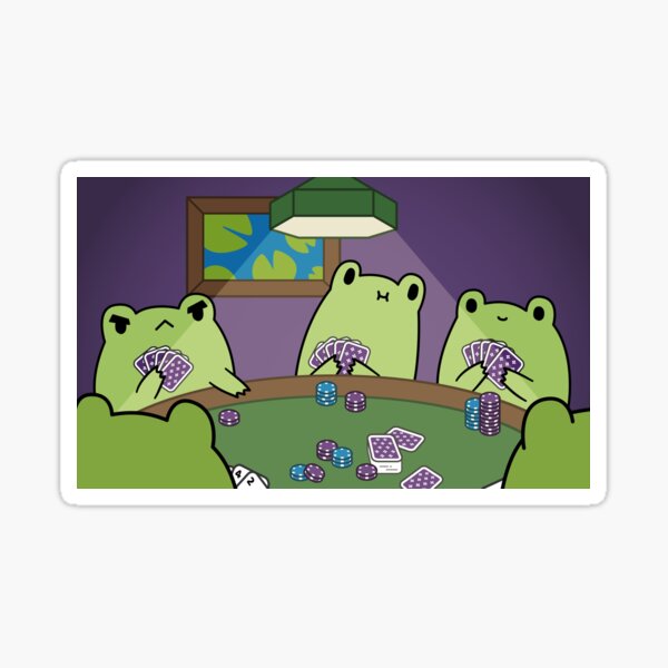 Frogs Playing Poker Sticker