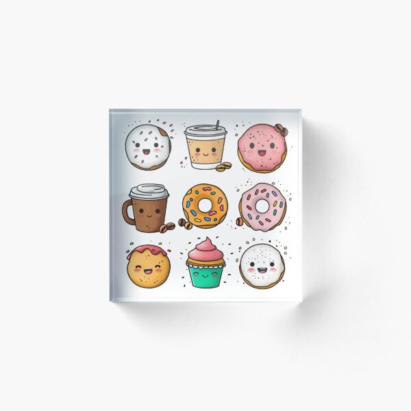 Item preview, Kawaii Coffee & Donuts: Expressive Characters designed and sold by PurpleMoss.