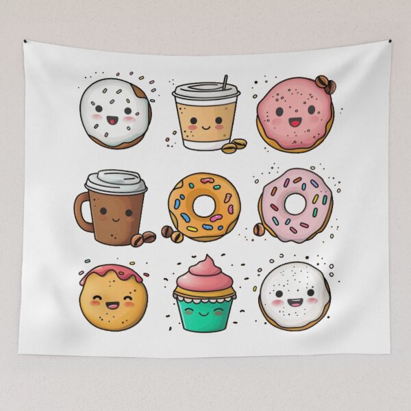 Artikelvorschau, Kawaii Coffee & Donuts: Ausdrucksstarke Charaktere entworfen und verkauft von PurpleMoss.
