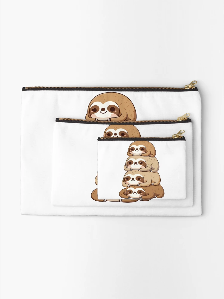 Thumbnail 2 of 4, Zipper Pouch, Stack Sloth designed and sold by Designowner.