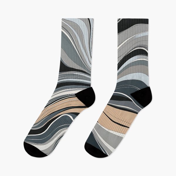Item preview, Retro Liquid Swirl Abstract Pattern Black And Cream Colour designed and sold by Haji  Kamora.
