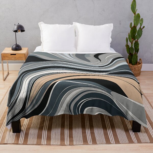 Item preview, Retro Liquid Swirl Abstract Pattern Black And Cream Colour designed and sold by Haji  Kamora.