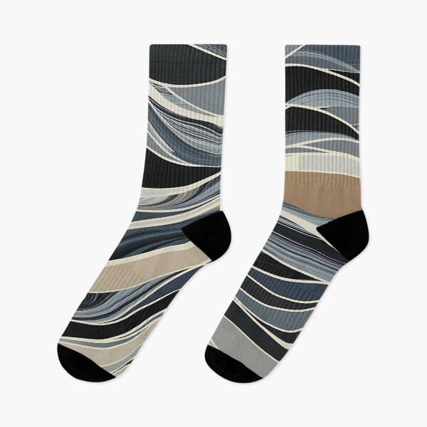 Item preview, Retro Liquid Swirl Abstract Pattern Black And Cream Colour designed and sold by Haji  Kamora.