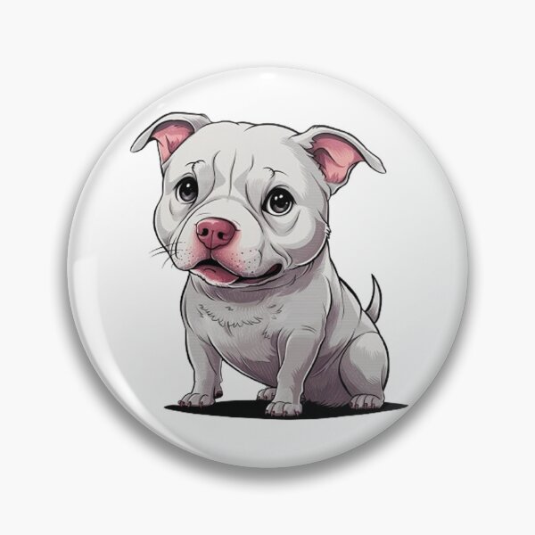 Item preview, White Pitbull Puppy designed and sold by SellingWSarah17.