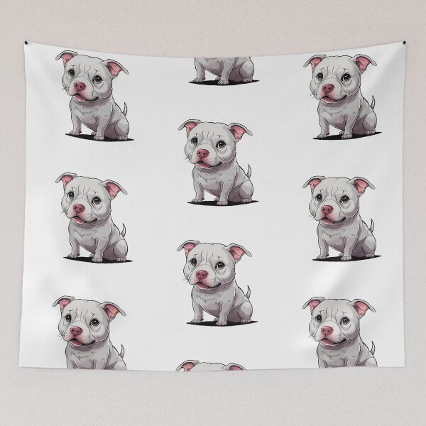 Item preview, White Pitbull Puppy designed and sold by SellingWSarah17.