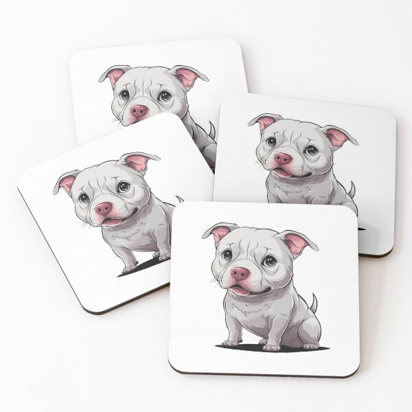 Item preview, White Pitbull Puppy designed and sold by SellingWSarah17.
