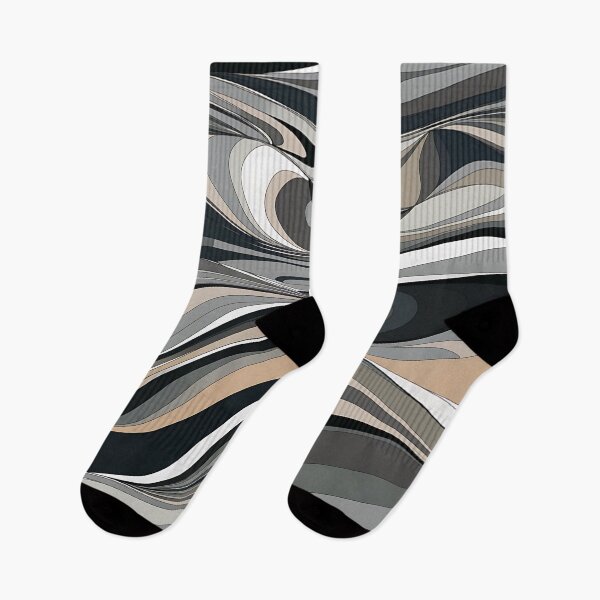 Item preview, Retro Liquid Swirl Abstract Pattern Black And Cream Colour designed and sold by Haji  Kamora.