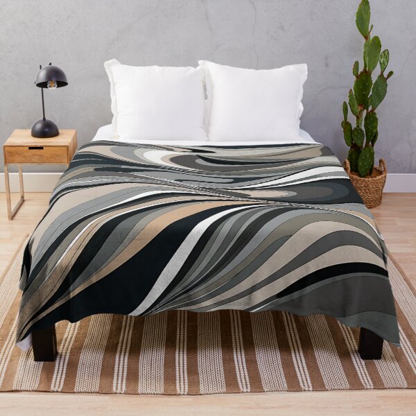 Item preview, Retro Liquid Swirl Abstract Pattern Black And Cream Colour designed and sold by Haji  Kamora.