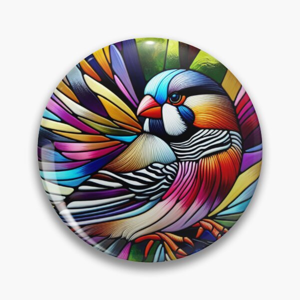 Item preview, Stained Glass Zebra Finch  designed and sold by foilhat.