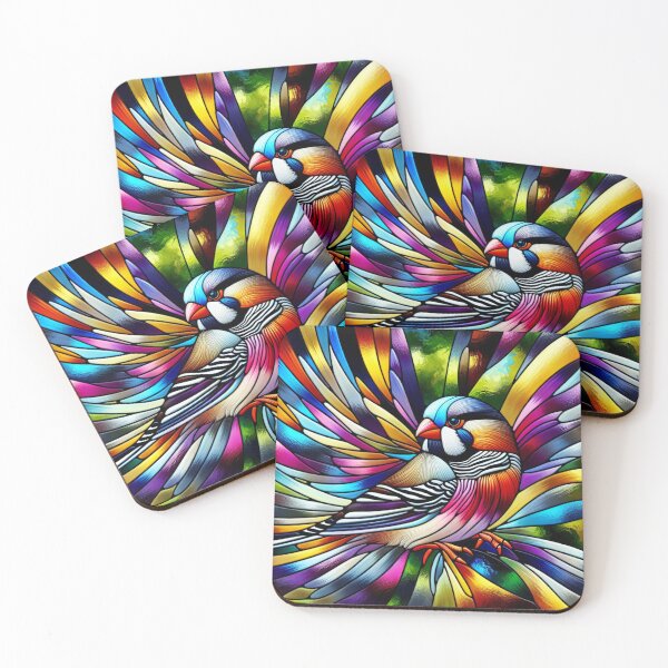 Item preview, Stained Glass Zebra Finch  designed and sold by foilhat.