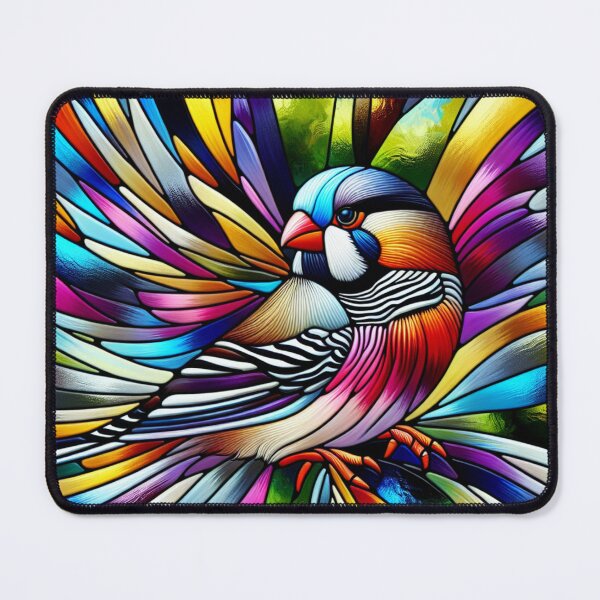 Item preview, Stained Glass Zebra Finch designed and sold by foilhat.