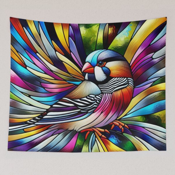 Item preview, Stained Glass Zebra Finch  designed and sold by foilhat.