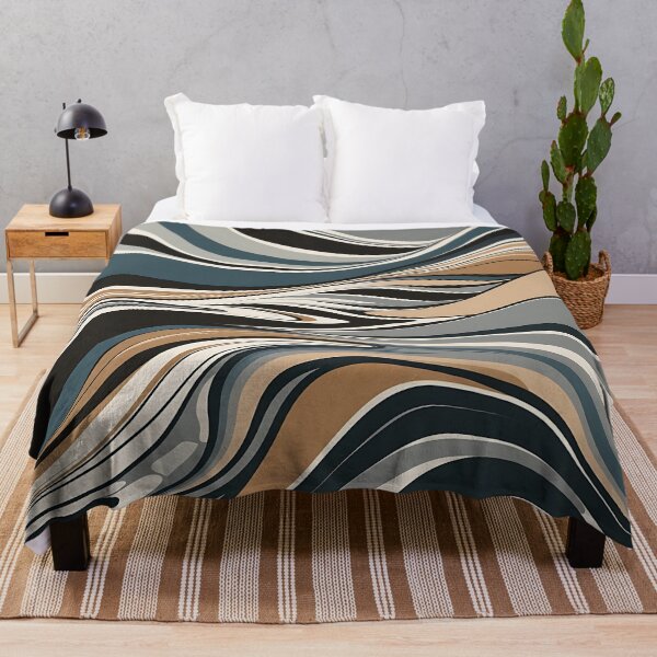 Item preview, Retro Liquid Swirl Abstract Pattern Black And Cream Colour designed and sold by Haji  Kamora.