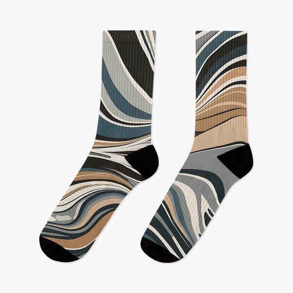 Item preview, Retro Liquid Swirl Abstract Pattern Black And Cream Colour designed and sold by Haji  Kamora.