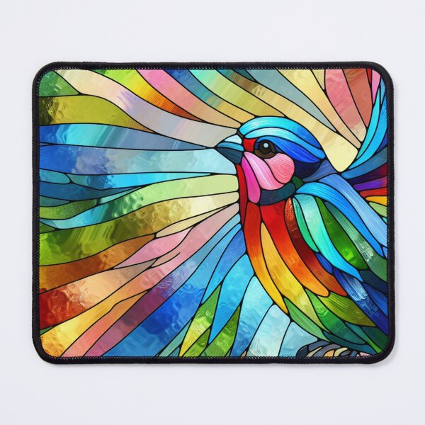 Item preview, Stained Glass Rainbow Finch designed and sold by foilhat.
