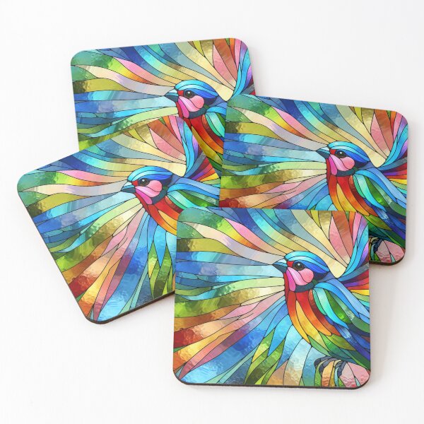 Item preview, Stained Glass Rainbow Finch designed and sold by foilhat.