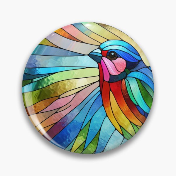 Item preview, Stained Glass Rainbow Finch designed and sold by foilhat.
