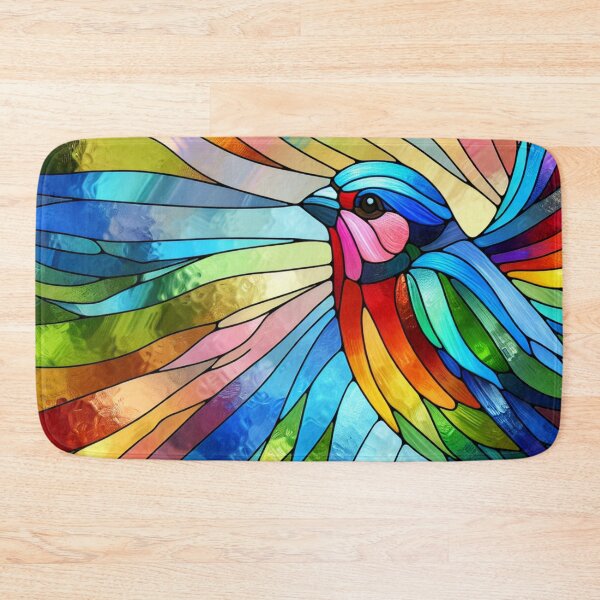 Item preview, Stained Glass Rainbow Finch designed and sold by foilhat.