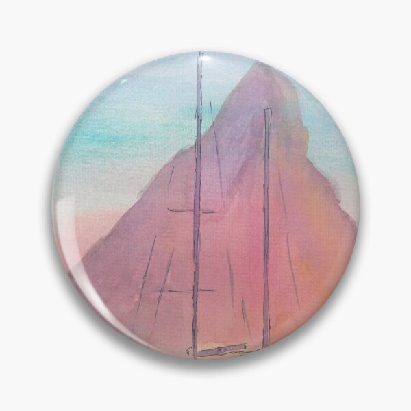 Item preview, Silueta de Pitons resplandecientes con barco en Santa Lucía designed and sold by artshop77.