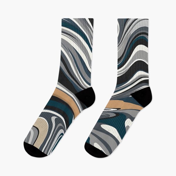Item preview, Retro Liquid Swirl Abstract Pattern Black And Cream Colour designed and sold by Haji  Kamora.