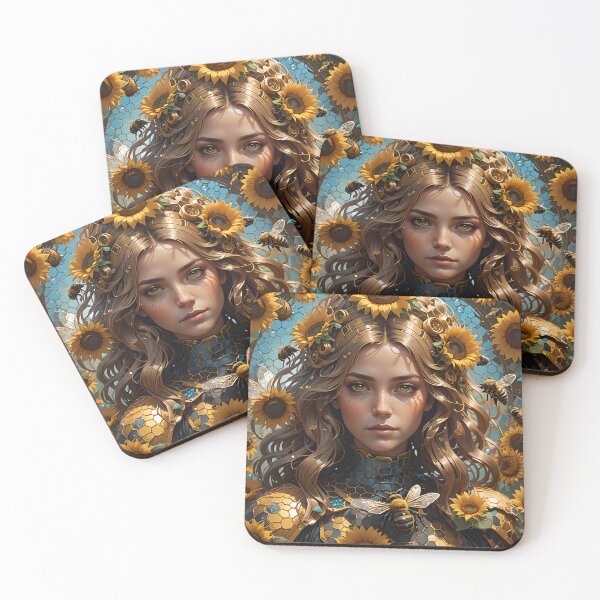 Item preview, Queen bee in a maze of sunflowers. designed and sold by murielsfaith.