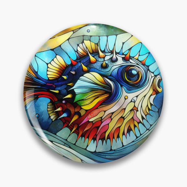 Item preview, Stained Glass Pufferfish designed and sold by foilhat.