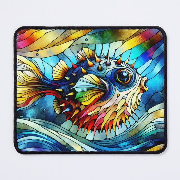 Item preview, Stained Glass Pufferfish designed and sold by foilhat.