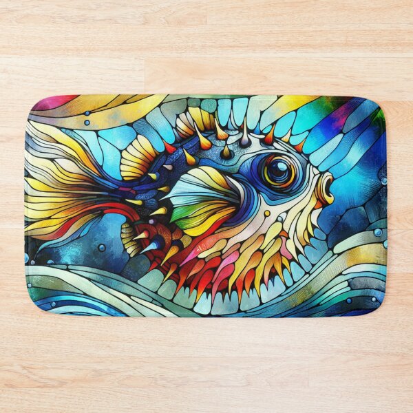 Item preview, Stained Glass Pufferfish designed and sold by foilhat.