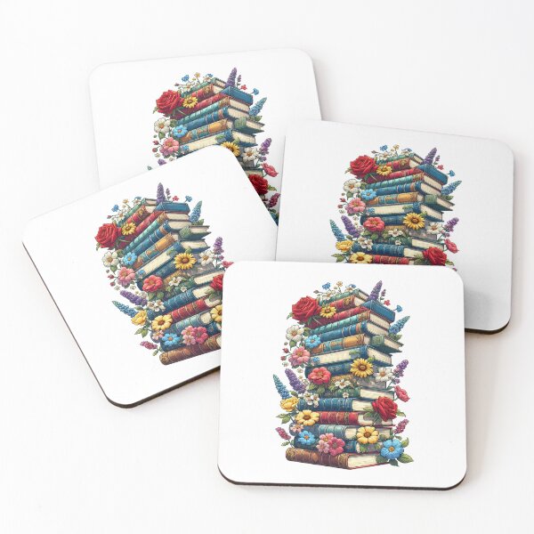 Item preview, Vintage Flowery Books, Stack of Flowers and Books designed and sold by LittleLoveFinds.