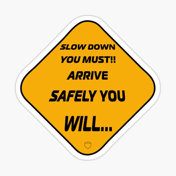 A FAR-FAR AWAY CAUTION SIGN Sticker