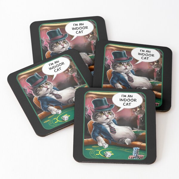 Item preview, Casino Gambling Indoor Cat designed and sold by SloganExpress.