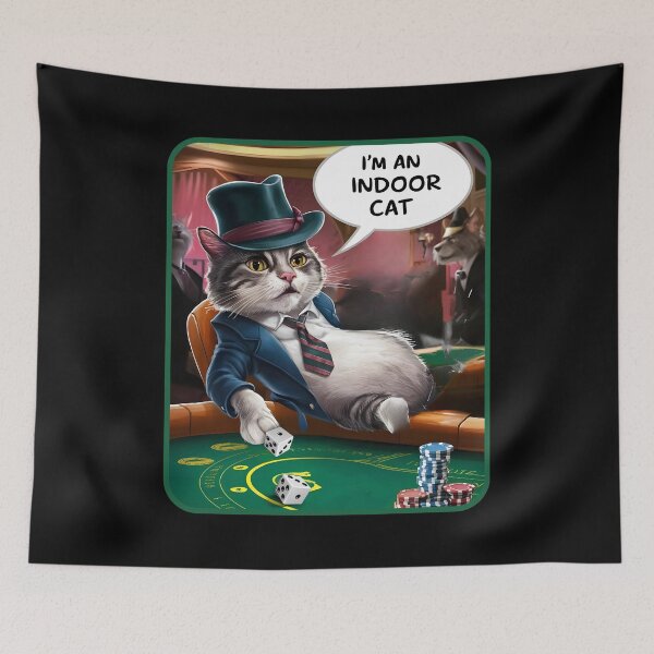 Item preview, Casino Gambling Indoor Cat designed and sold by SloganExpress.