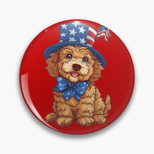 Item preview, Cute GoldenDoodle Celebrating 4th of July designed and sold by RetroPrints.