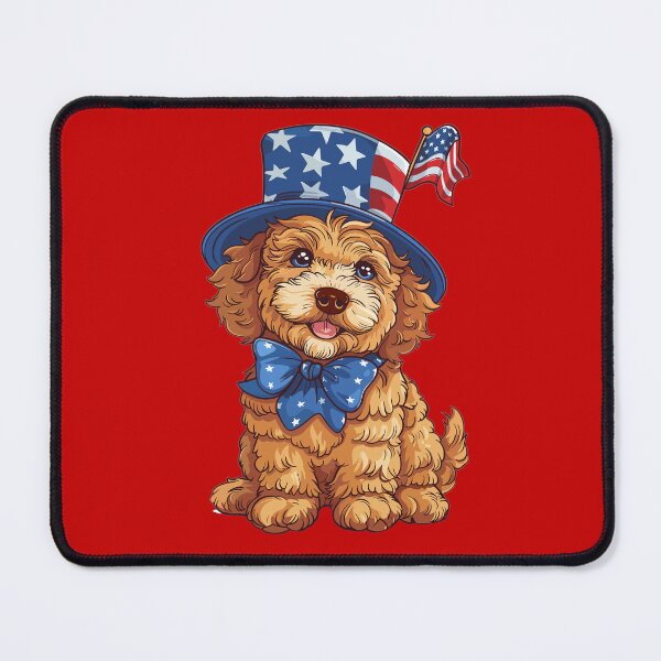 Item preview, Cute GoldenDoodle Celebrating 4th of July designed and sold by RetroPrints.