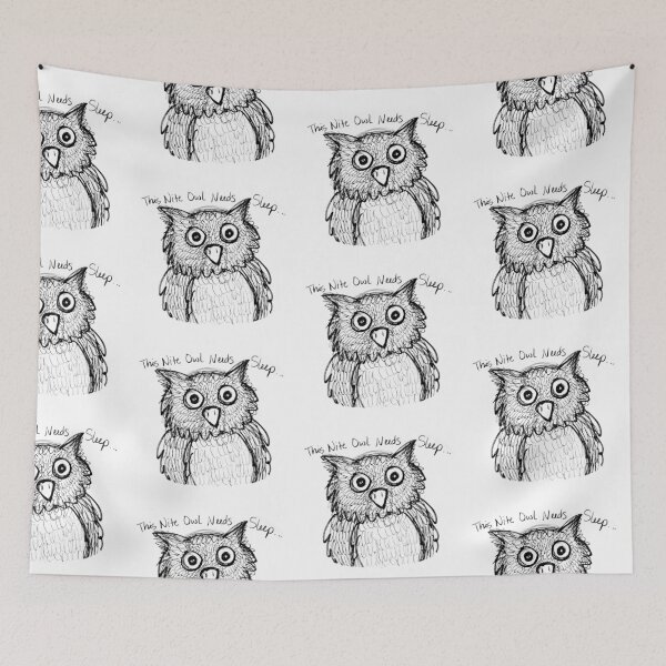 Item preview, INSOMNIAC OWL DOODLE designed and sold by cjwheelwright.