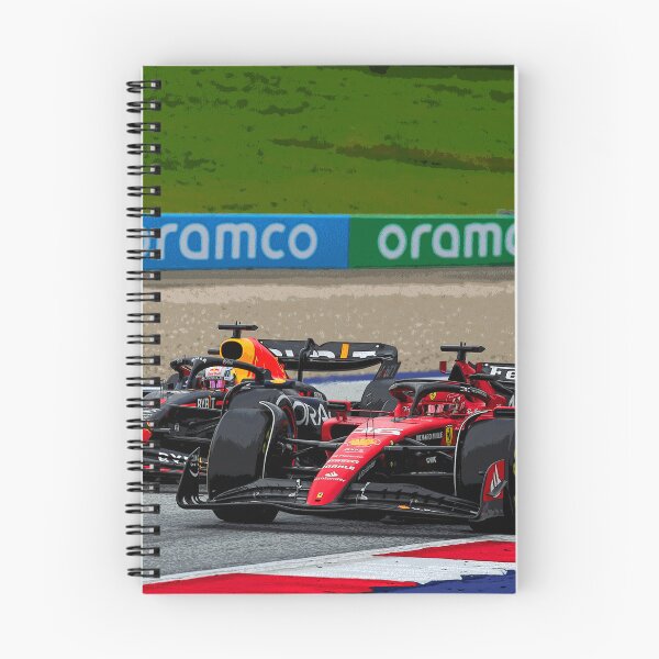 Item preview, Charles Leclerc vs Max Verstappen fighting in their 2023 F1 cars abstract designed and sold by Rodissimus1984.