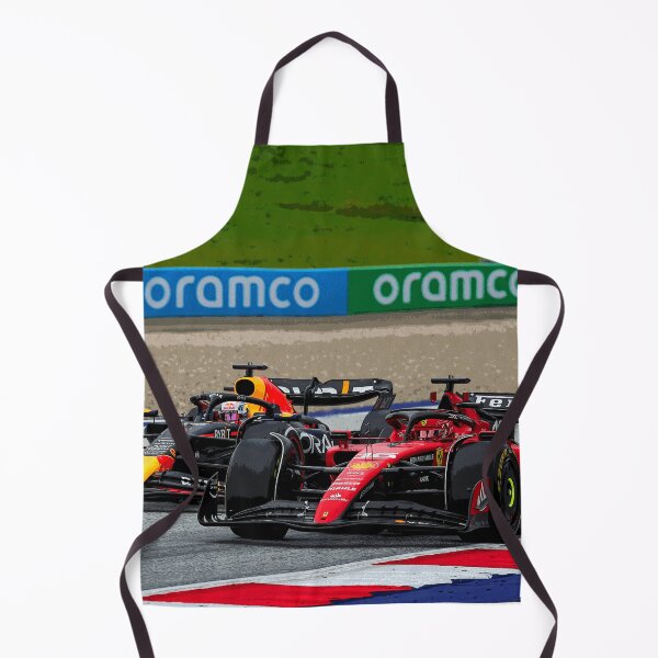 Item preview, Charles Leclerc vs Max Verstappen fighting in their 2023 F1 cars abstract designed and sold by Rodissimus1984.