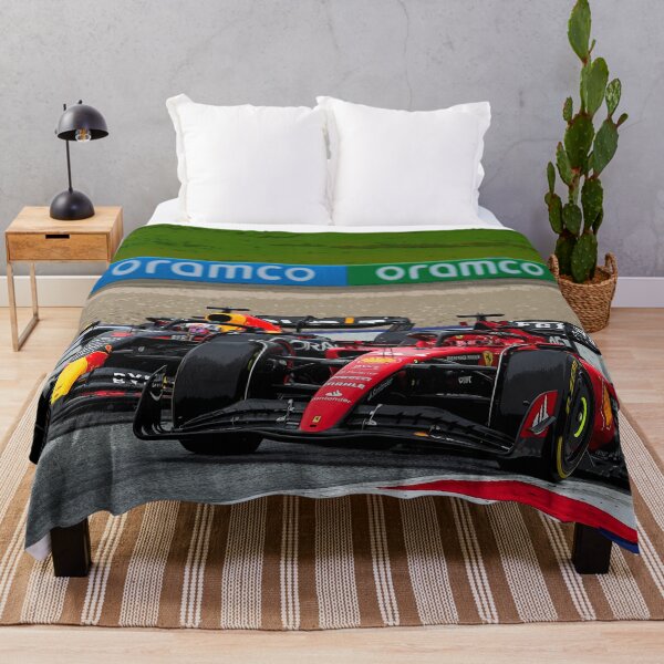 Item preview, Charles Leclerc vs Max Verstappen fighting in their 2023 F1 cars abstract designed and sold by Rodissimus1984.