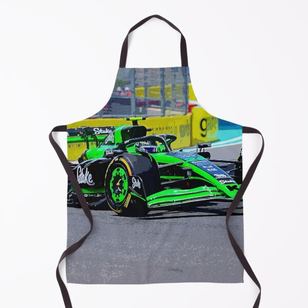 Item preview, Zhou Guanyu racing his 2024 F1 car during the Miami Grand Prix watercolor designed and sold by Rodissimus1984.