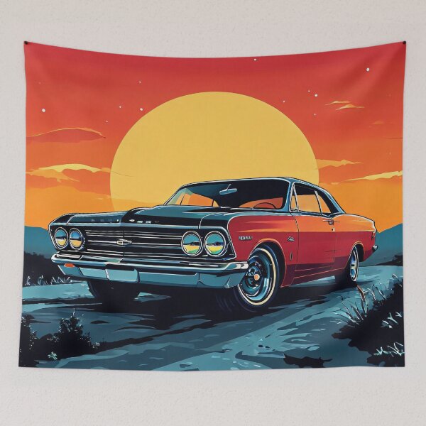 Item preview, Classic car at sunset designed and sold by Sopilka.