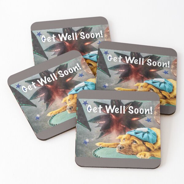 Item preview, Brown Dog with an Ice Pack - 'Get Well Soon!' designed and sold by Nikki Fortuin Arts & Crafts.