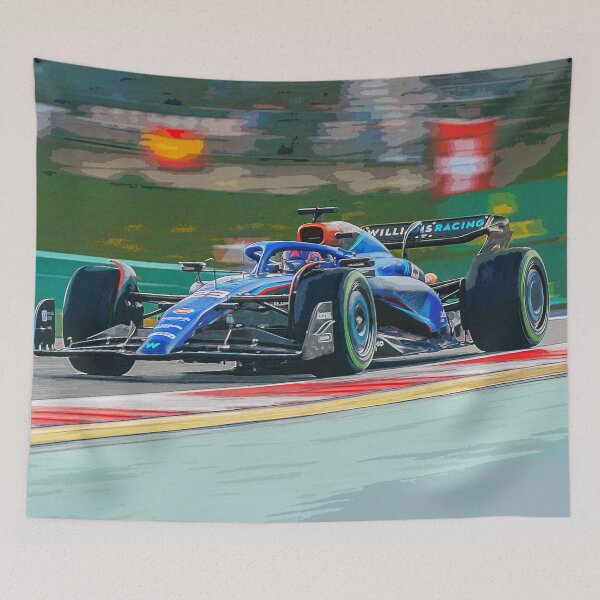Item preview, Alexander Albon racing in the wet in his 2024 F1 car watercolor designed and sold by Rodissimus1984.