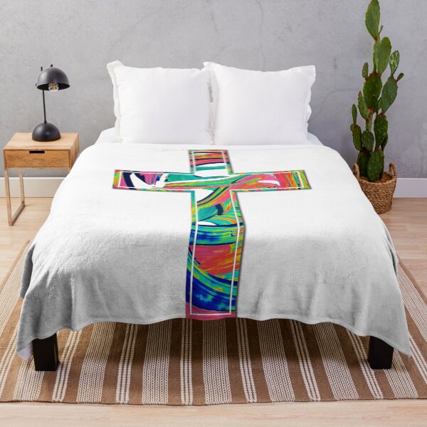 Item preview, Modern Colorful Cross Christian Contemporary Art designed and sold by Sharon Cummings Art.
